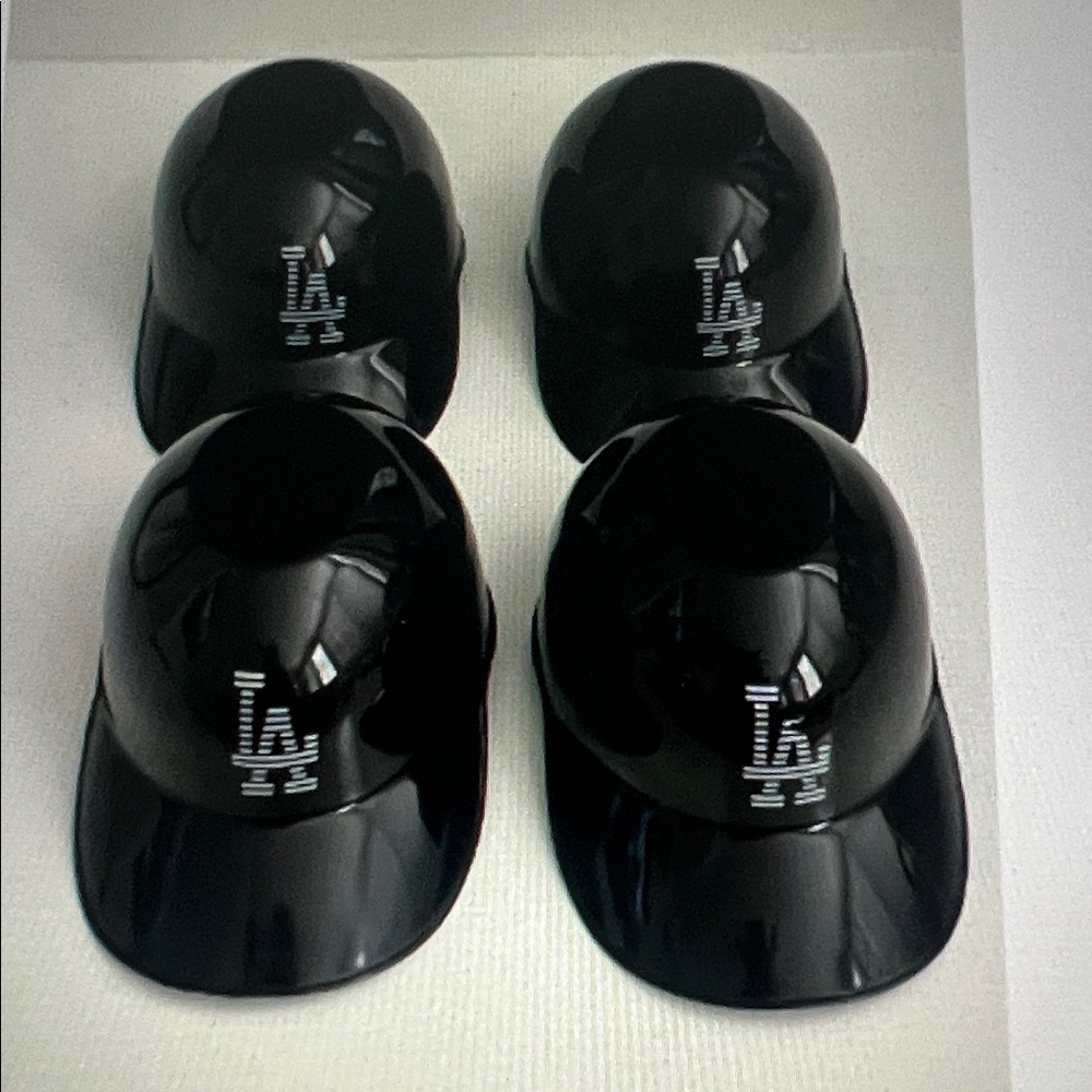 Los Angeles Dodgers Black Plastic Mini Hat Helmet set of 4